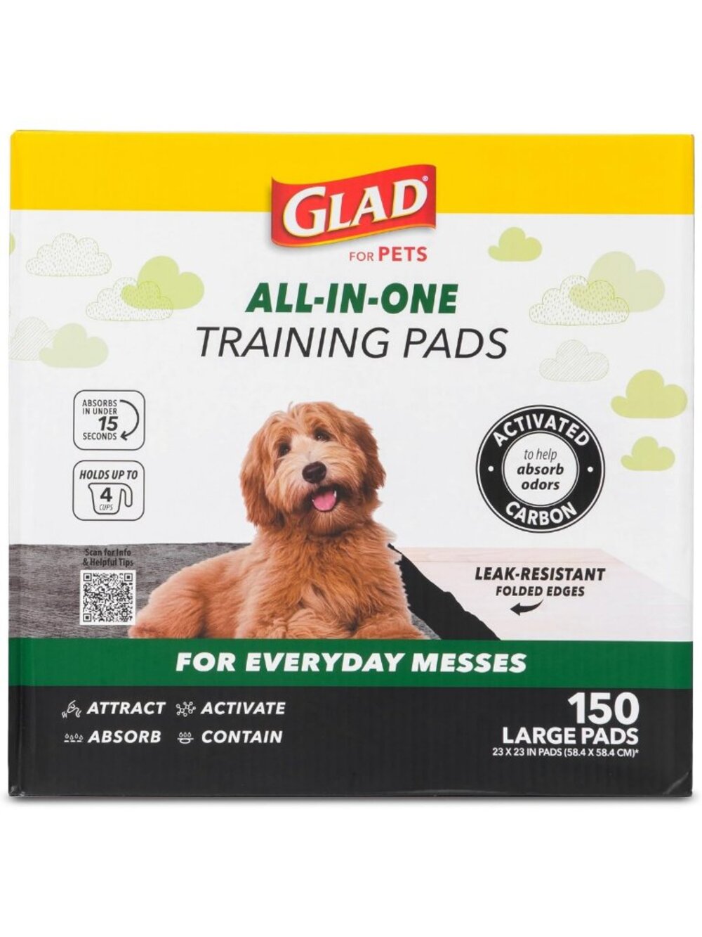 Large Black Charcoal Puppy Pads - 150 Count, Super Absorbent & Odor Control